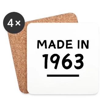 Made in 1963 - Geburtsjahr / Geburtstag - Untersetzer (4er-Set) - Weiß - Vorne