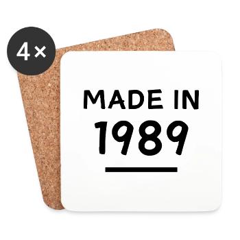 Made in 1989 - Geburtsjahr / Geburtstag - Untersetzer (4er-Set) - Weiß - Vorne