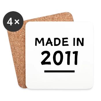 Made in 2011 - Geburtsjahr / Geburtstag - Untersetzer (4er-Set) - Weiß - Vorne