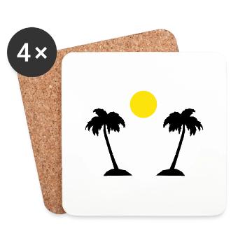 Palm Island 2 - Dessous de verre (lot de 4) - blanc - Devant