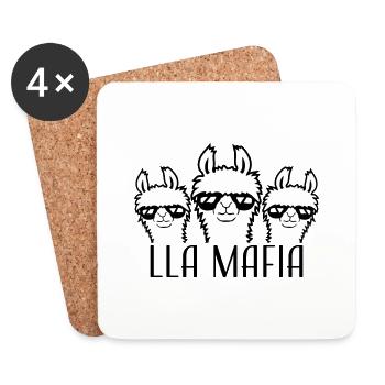 Lla Mafia Lama Spruch Sonnenbrillen Team Freunde - Untersetzer (4er-Set) - Weiß - Vorne