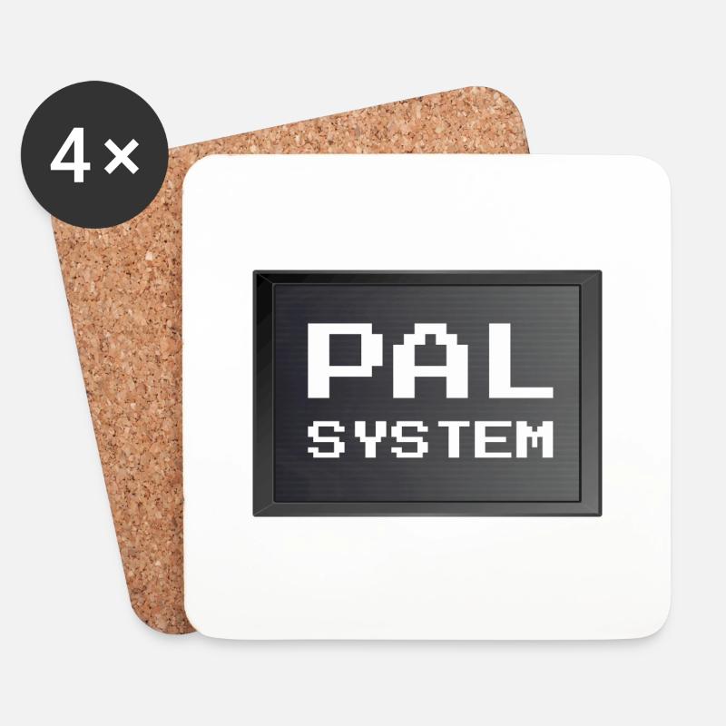 Retrogaming - PAL-System - Untersetzer (4er-Set) - Weiß