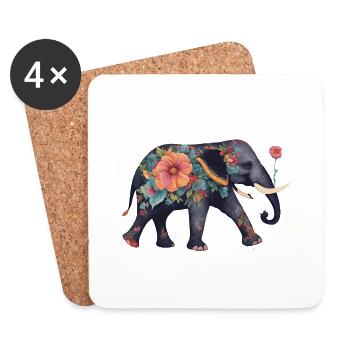 Elephant - Untersetzer (4er-Set) - Weiß - Vorne