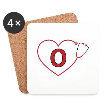 Letter o Stethoscope - Coasters (set of 4) - white - Front