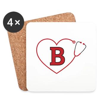 Letter B Stethoscope - Coasters (set of 4) - white - Front