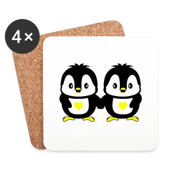 pinguine süß liebe - Untersetzer (4er-Set) - Weiß - Vorne