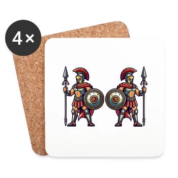 Spartiate 2 - Dessous de verre (lot de 4) - blanc - Devant