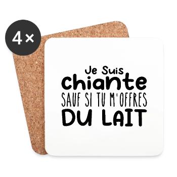 Femme qui adore : Lait. Design Drôle Humour - Dessous de verre (lot de 4) - blanc - Devant
