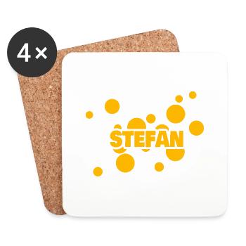Cadeau pour Stefan - Dessous de verre (lot de 4) - blanc - Devant