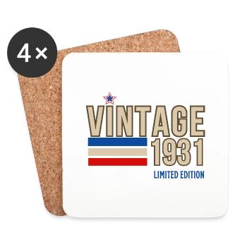 Vintage 1931 limited edition - Coasters (set of 4) - white - Front