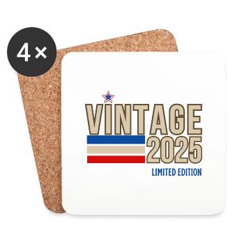 Vintage 2025 limitierte Auflage - Untersetzer (4er-Set) - Weiß - Vorne