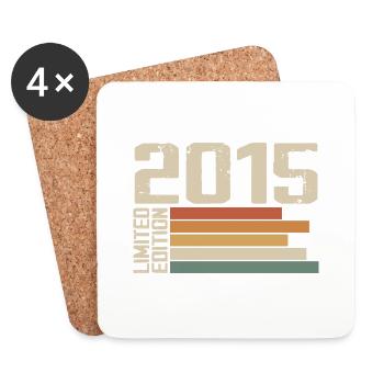 2015 Vintage - Retro 2015 Cadeau Anniversaire 2015 - Dessous de verre (lot de 4) - blanc - Devant