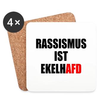 rassismus ist ekelhafd - Untersetzer (4er-Set) - Weiß - Vorne