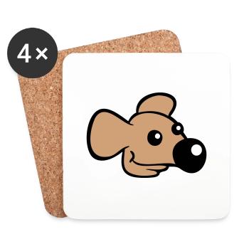Mouse Big Nose Mouse Small Rat Rodent Cute - Coasters (set of 4) - white - Front