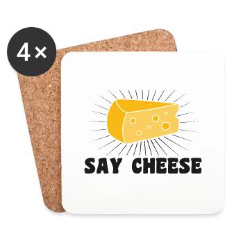 Dites fromage - Dessous de verre (lot de 4) - blanc - Devant