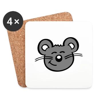 Maus Mäuschen Süße Kleine Ratte Nager Freundlich - Untersetzer (4er-Set) - Weiß - Vorne