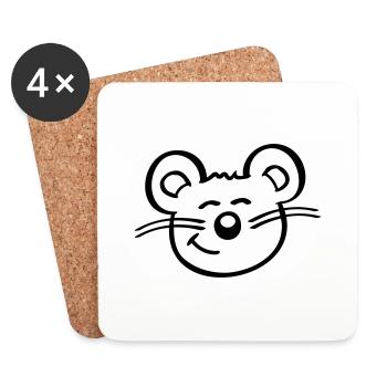 Maus Mäuschen Süße Kleine Ratte Nager Freundlich - Untersetzer (4er-Set) - Weiß - Vorne