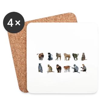 Types Of Monkeys Monkeys Breeds list - Dessous de verre (lot de 4) - blanc - Devant