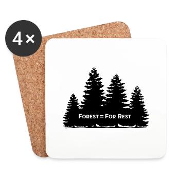 Forest = For Rest - Coasters (set of 4) - white - Front