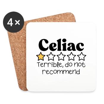 Maladie cœliaque Sarcastique Citation drôle - Dessous de verre (lot de 4) - blanc - Devant
