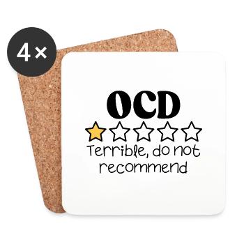 OCD Life Funny Relatable quote - Coasters (set of 4) - white - Front