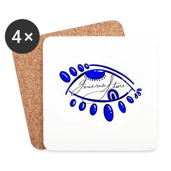 Le Changement Marin- Design Abstrait - Dessous de verre (lot de 4) - blanc - Devant