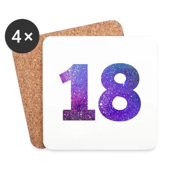 Galaxie Nummer 18 - Untersetzer (4er-Set) - Weiß - Vorne