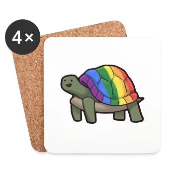 Gay Turtle - Coasters (set of 4) - white - Front