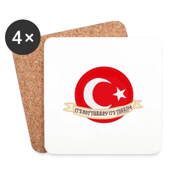 Turquie Turkiye Erdogan - Dessous de verre (lot de 4) - blanc - Devant