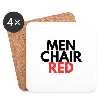 INDONET MenCret (Men Chair Red). - Coasters (set of 4) - white - Front