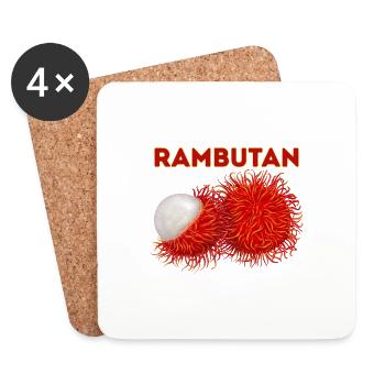 INDONET Ramboutan - Dessous de verre (lot de 4) - blanc - Devant