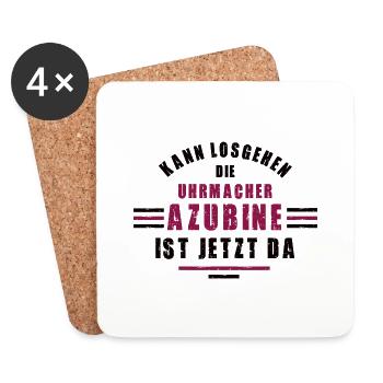 Azubine Uhrmacher Lehre Ausbildung Uhrmacherin - Untersetzer (4er-Set) - Weiß - Vorne