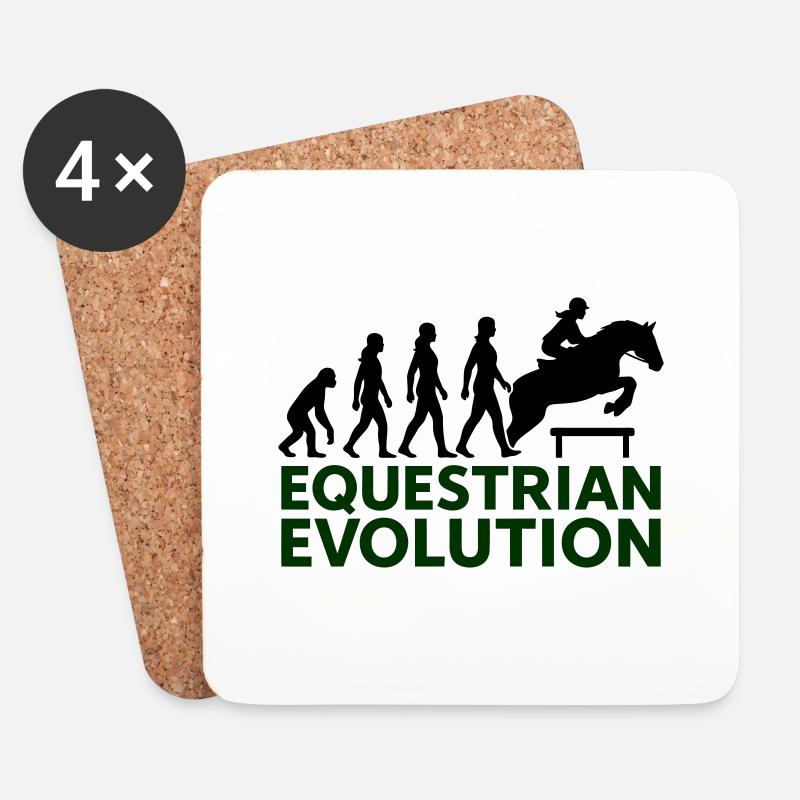 Equestrian Evolution Rider Gift Cool - Coasters (set of 4) - white