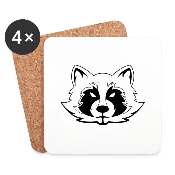 Waschbär - Untersetzer (4er-Set) - Weiß - Vorne