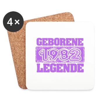 1982 - Dessous de verre (lot de 4) - blanc - Devant