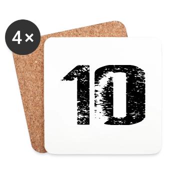 Justaucorps à 10 chiffres - Dessous de verre (lot de 4) - blanc - Devant
