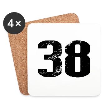 38 Number Leotard - Coasters (set of 4) - white - Front