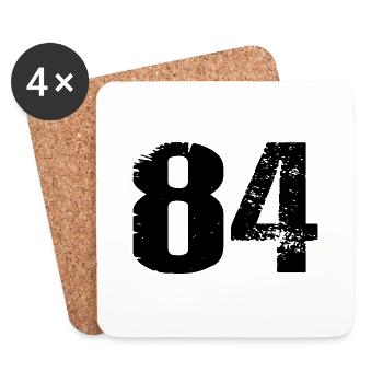 84 Zahl Trikot - Untersetzer (4er-Set) - Weiß - Vorne