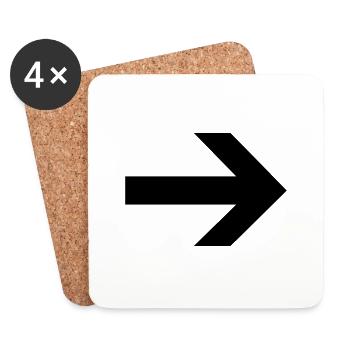 Pfeil nach rechts - Untersetzer (4er-Set) - Weiß - Vorne