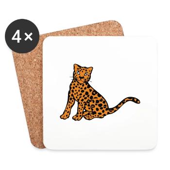 leopard - Coasters (set of 4) - white - Front