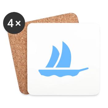 Segelboot (1c) - Coasters (set of 4) - white - Front