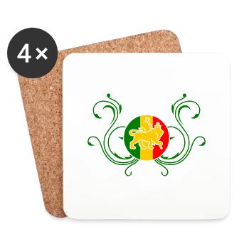 lion_of_judah_jamaica_v2c_3c - Untersetzer (4er-Set) - Weiß - Vorne