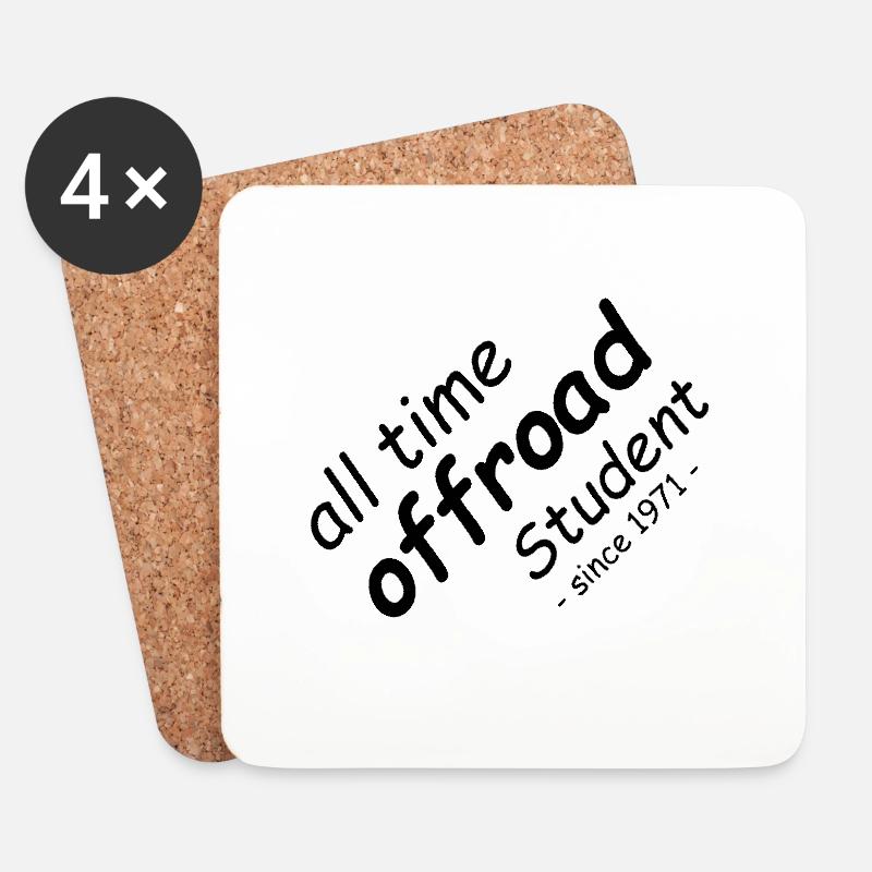 "all time offroad Student" blk - Untersetzer (4er-Set) - Weiß