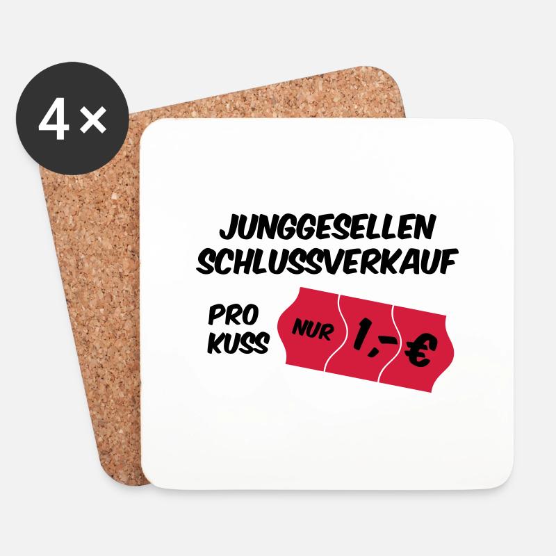 Junggesellenschlussverkauf - Untersetzer (4er-Set) - Weiß