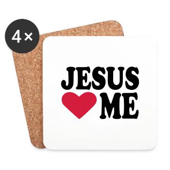 Jesus - Dessous de verre (lot de 4) - blanc - Devant