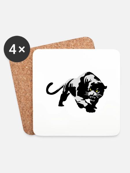 Panther - Untersetzer (4er-Set) - Weiß