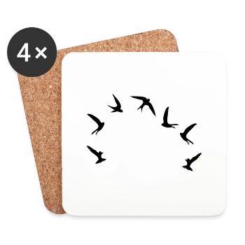 Mauersegler / swifts (1c) - Coasters (set of 4) - white - Front