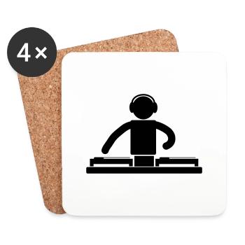 DJ - Untersetzer (4er-Set) - Weiß - Vorne