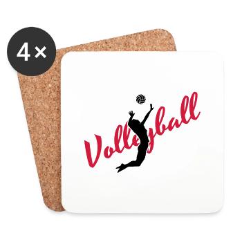 Volleyball - Untersetzer (4er-Set) - Weiß - Vorne