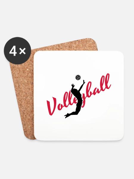 Volleyball - Untersetzer (4er-Set) - Weiß